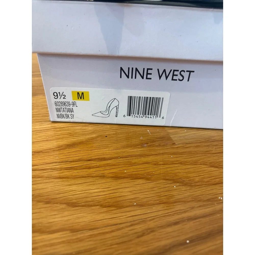 Nine West Tatiana Glitter Pointed Toe Stiletto Heels‎ Pumps Shoes Black 9.5M